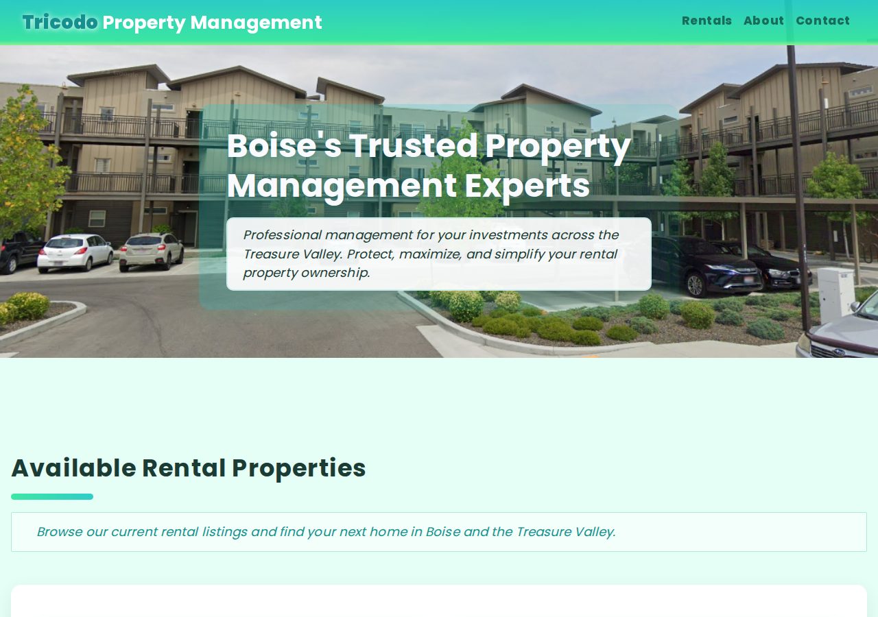 Tricodo Property Management Website thumbnail